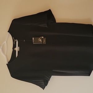 Black Dressy Short Sleeve Blouse